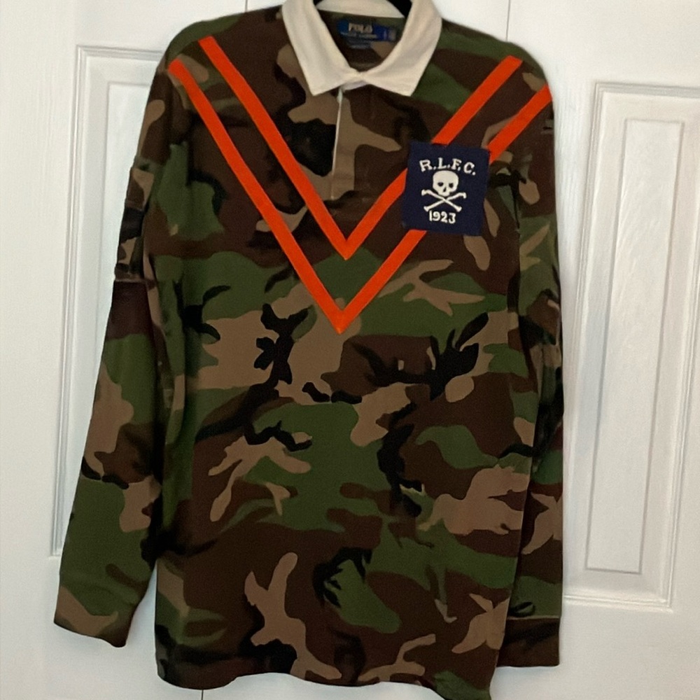 Polo by Ralph Lauren Green and Orange Button Down Shirt